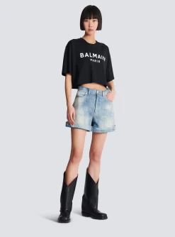 Women Balmain T-shirt With Paris Print