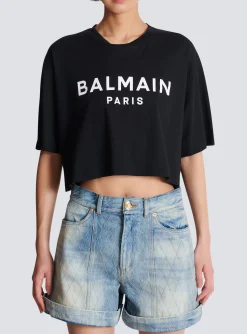 Women Balmain T-shirt With Paris Print