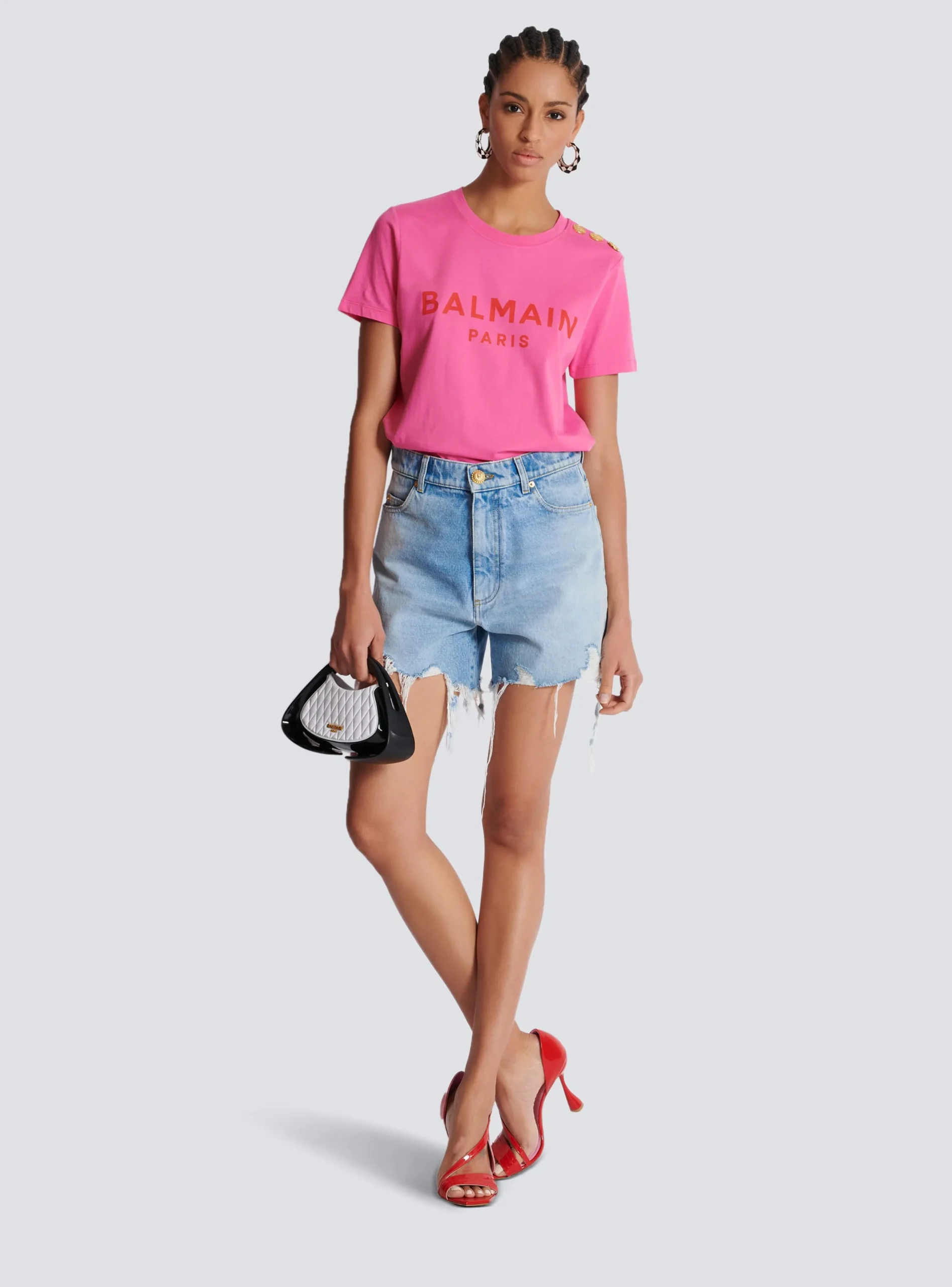 Women Balmain T-shirt With Paris Print