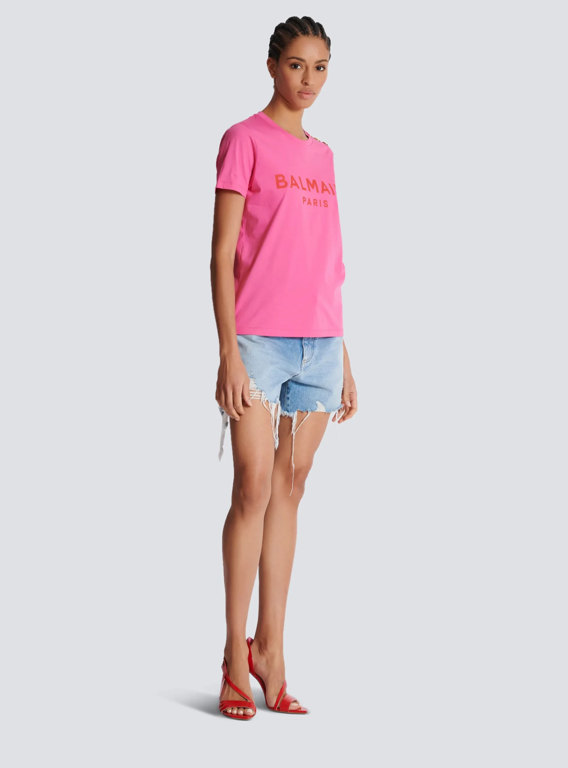 Women Balmain T-shirt With Paris Print