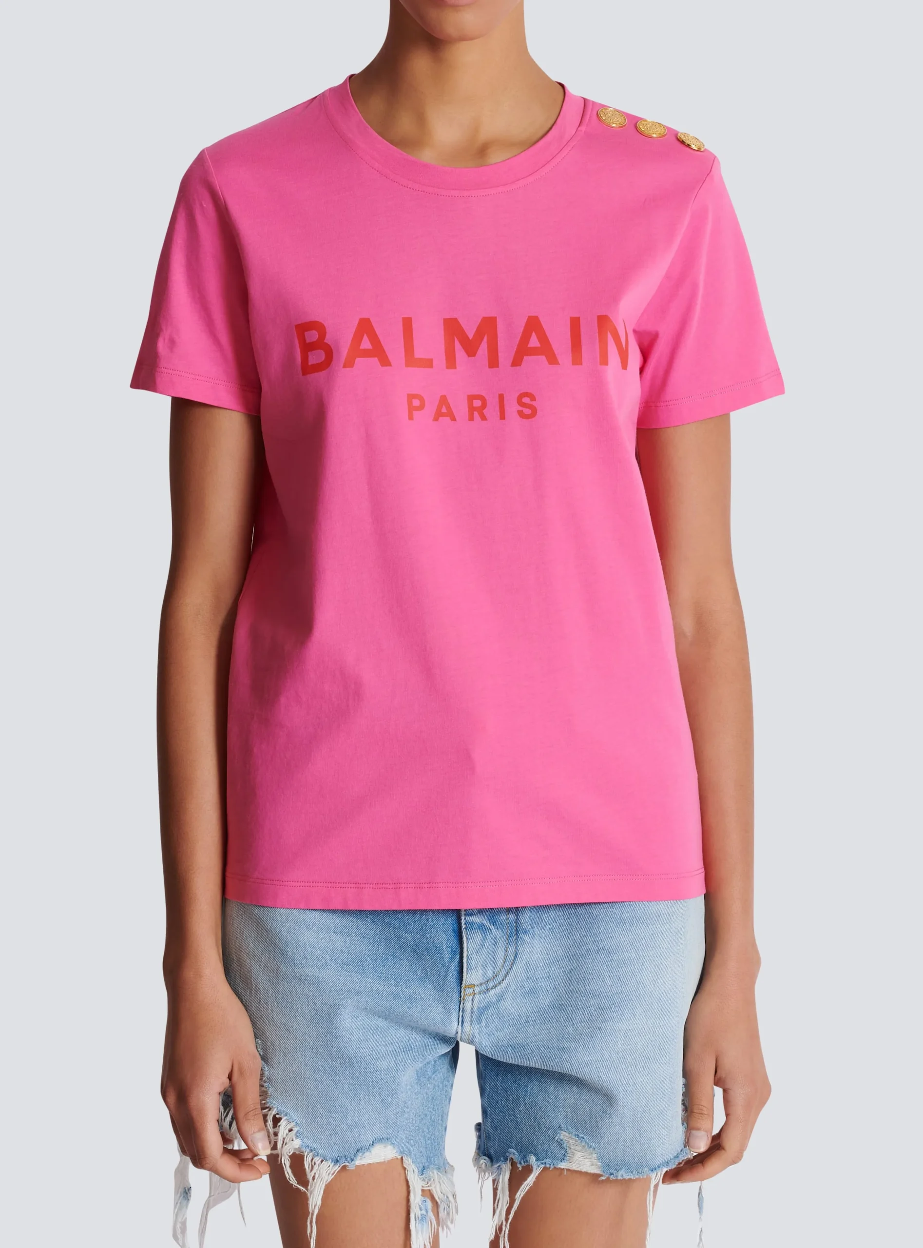 Women Balmain T-shirt With Paris Print