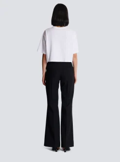 Women Balmain T-shirt With Signature Embroidery