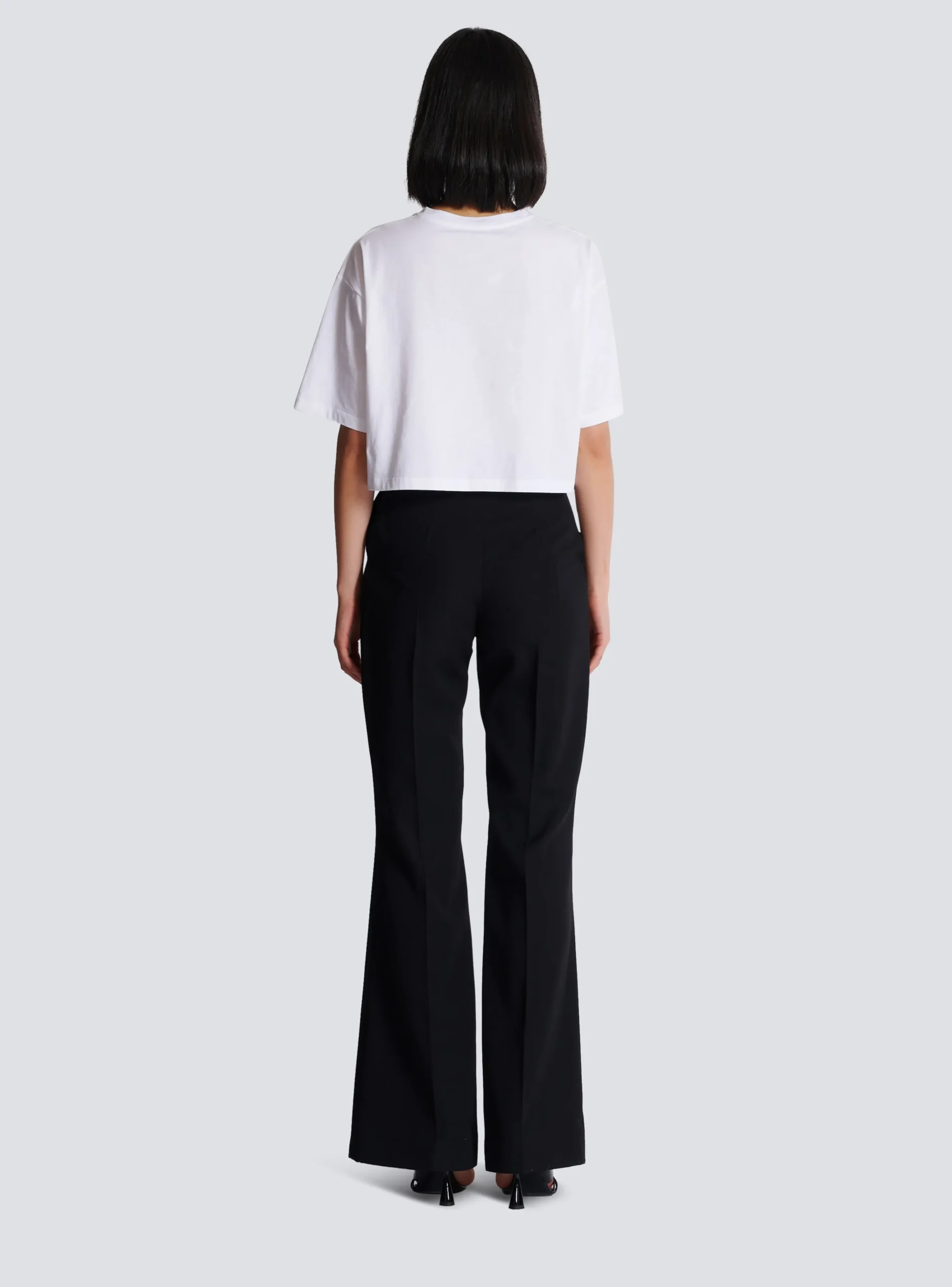 Women Balmain T-shirt With Signature Embroidery