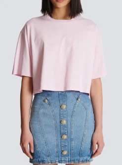 Women Balmain T-shirt With Signature Embroidery