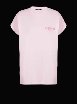 Women Balmain T-shirt With Flocked Paris Logo