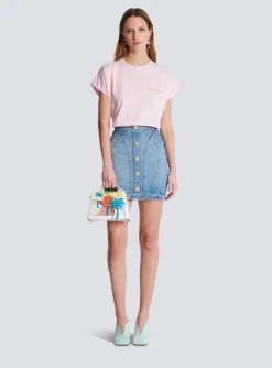 Women Balmain T-shirt With Flocked Paris Logo
