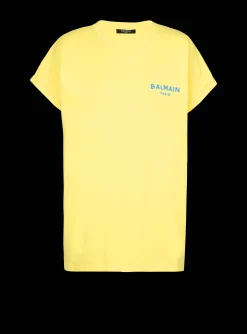 Women Balmain T-shirt With Flocked Paris Logo
