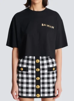 Women Balmain T-shirt With Laminated Logo