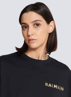 Women Balmain T-shirt With Laminated Logo