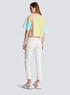 Women Balmain T-shirt With Palm Tree Signature Print