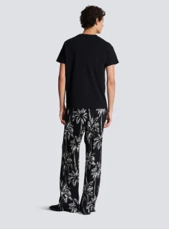 Balmain T-shirt With Palm Tree Signature Print