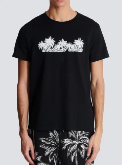Balmain T-shirt With Palm Tree Signature Print