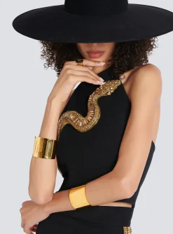 Women Balmain Tubular Bracelet In Brass
