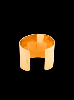 Women Balmain Tubular Bracelet In Engraved Brass