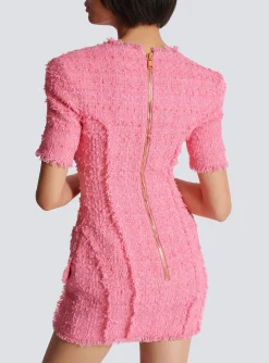 Women Balmain Tweed Dress With Buttons