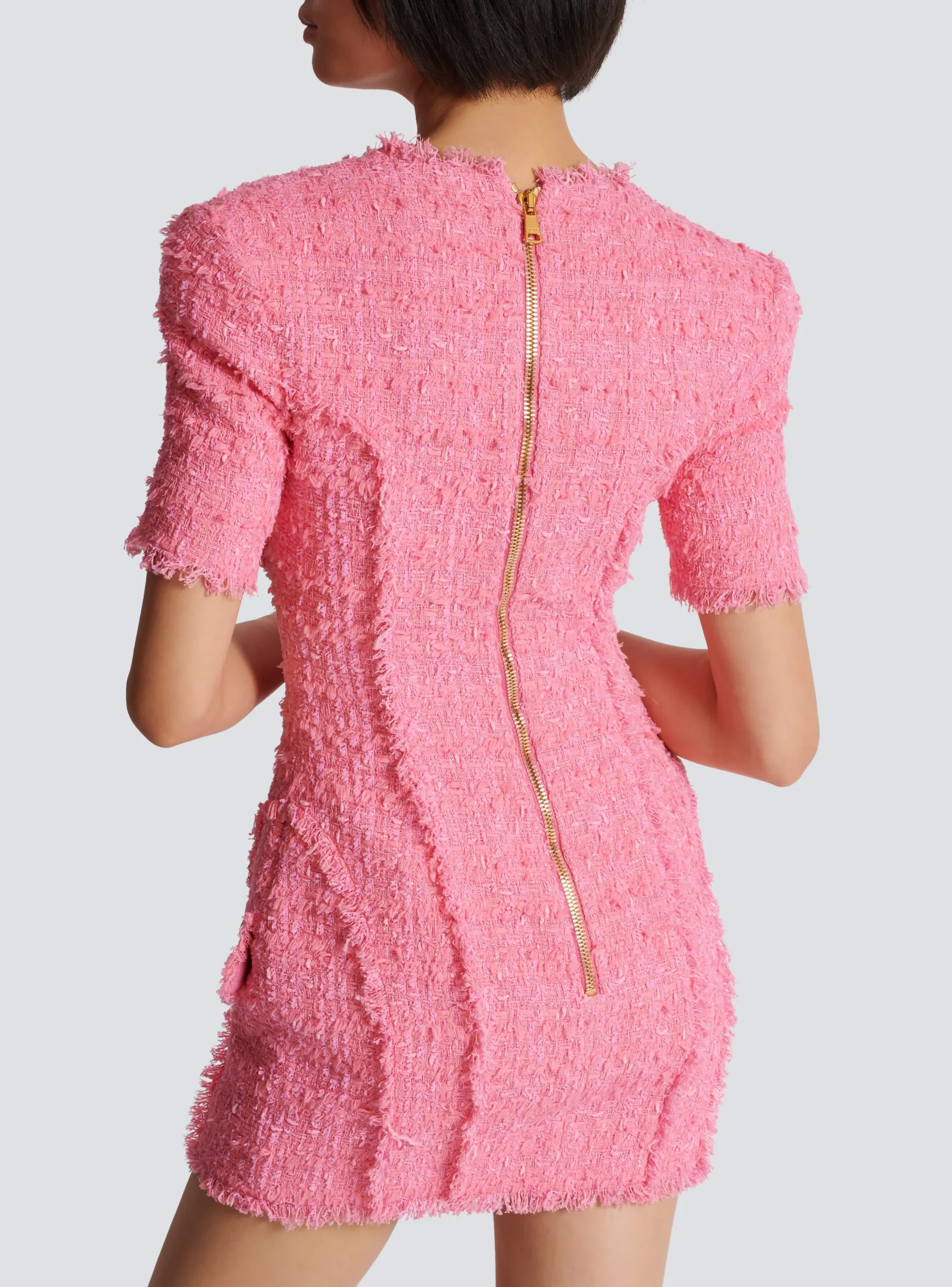 Women Balmain Tweed Dress With Buttons