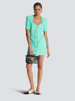 Women Balmain Tweed Dress With Buttons