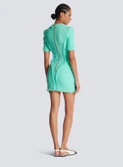 Women Balmain Tweed Dress With Buttons