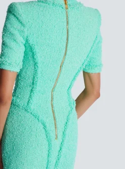 Women Balmain Tweed Dress With Buttons