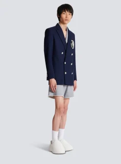 Balmain Twill Blazer With Embroidered PB Signature Badge