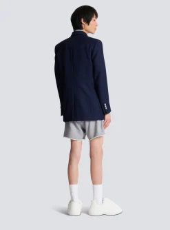 Balmain Twill Blazer With Embroidered PB Signature Badge
