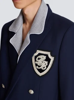 Balmain Twill Blazer With Embroidered PB Signature Badge