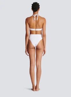 Women Balmain Two-piece Swimming Costume With Buttons
