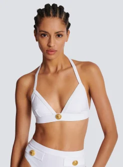 Women Balmain Two-piece Swimming Costume With Buttons