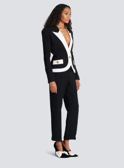 Women Balmain Two-tone Crepe Jacket