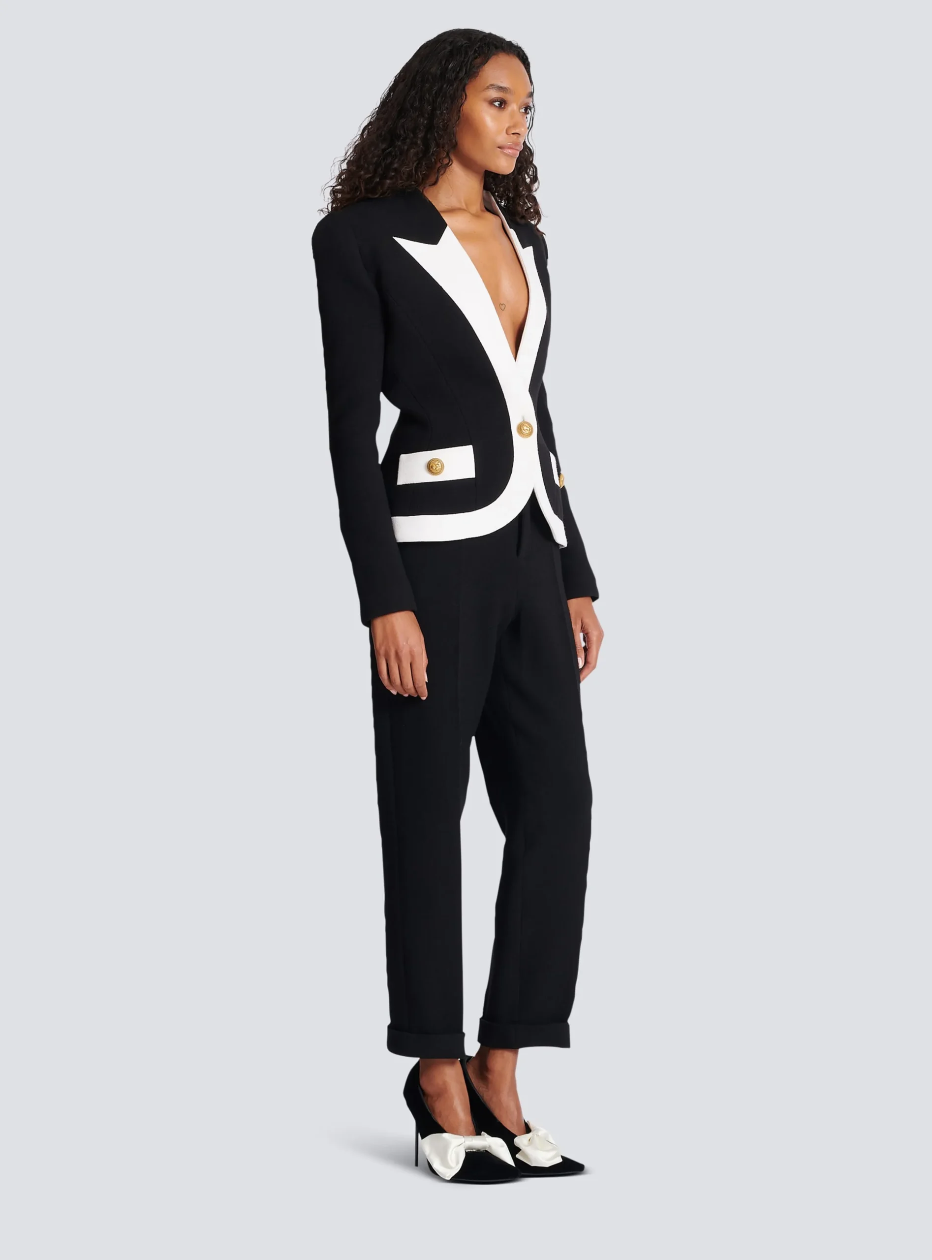 Women Balmain Two-tone Crepe Jacket