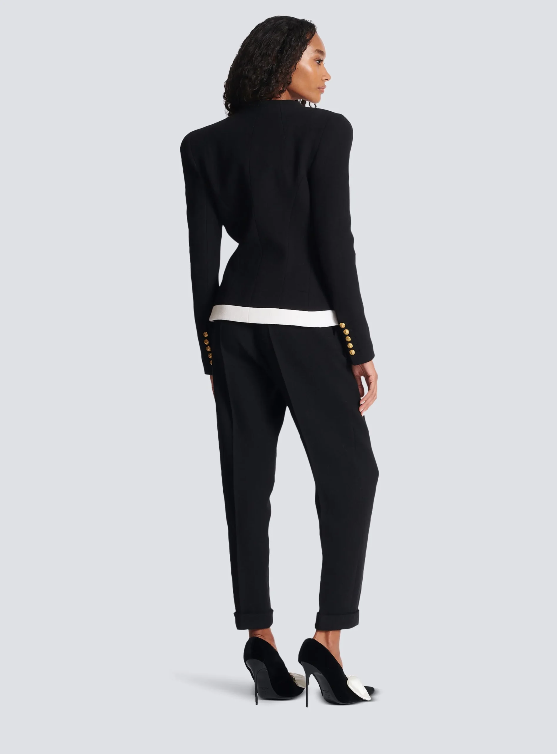 Women Balmain Two-tone Crepe Jacket