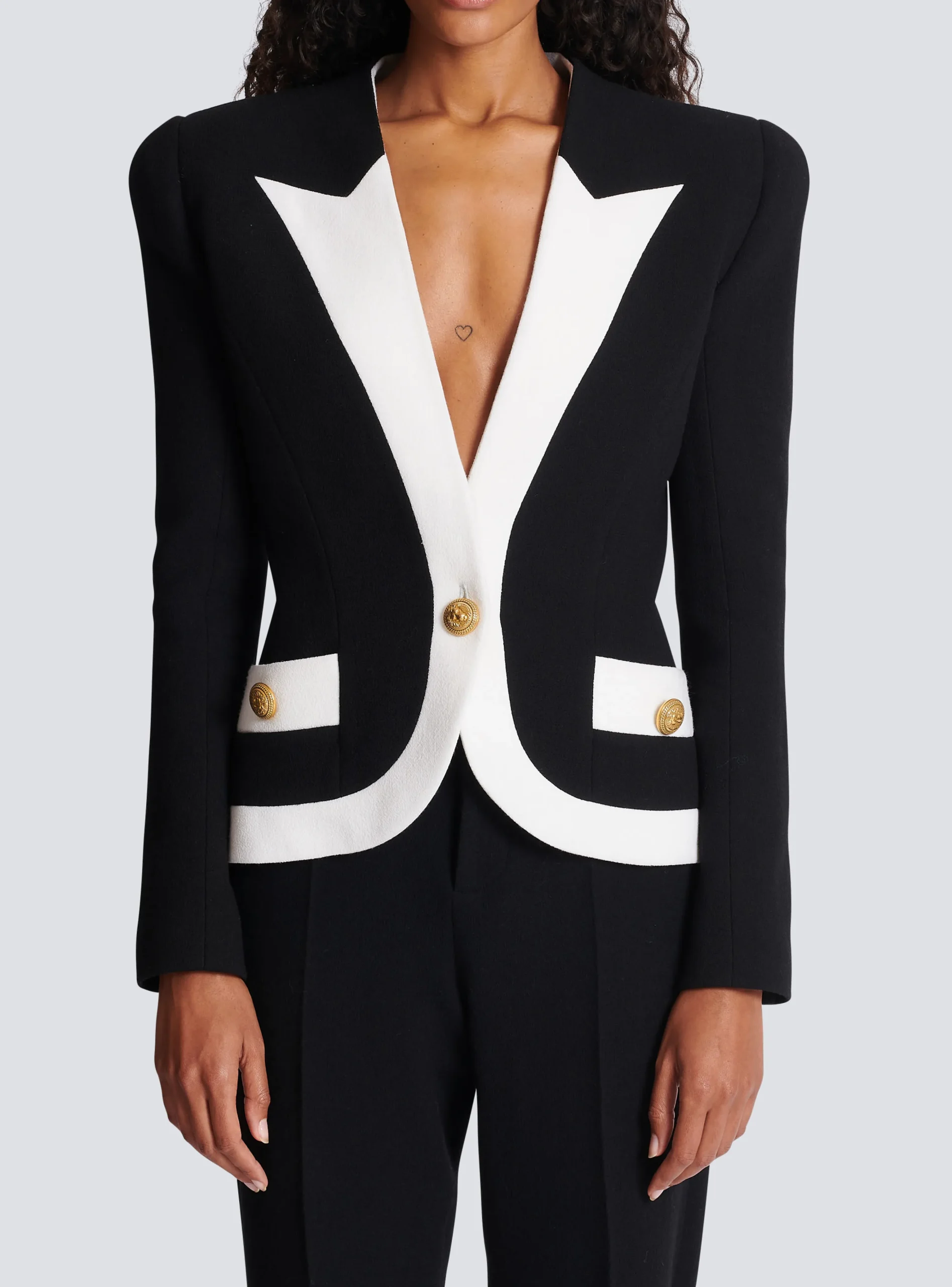 Women Balmain Two-tone Crepe Jacket