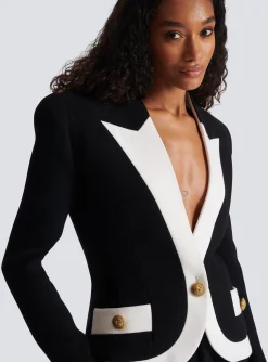 Women Balmain Two-tone Crepe Jacket