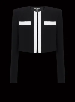 Women Balmain Two-tone Crepe Spencer Jacket
