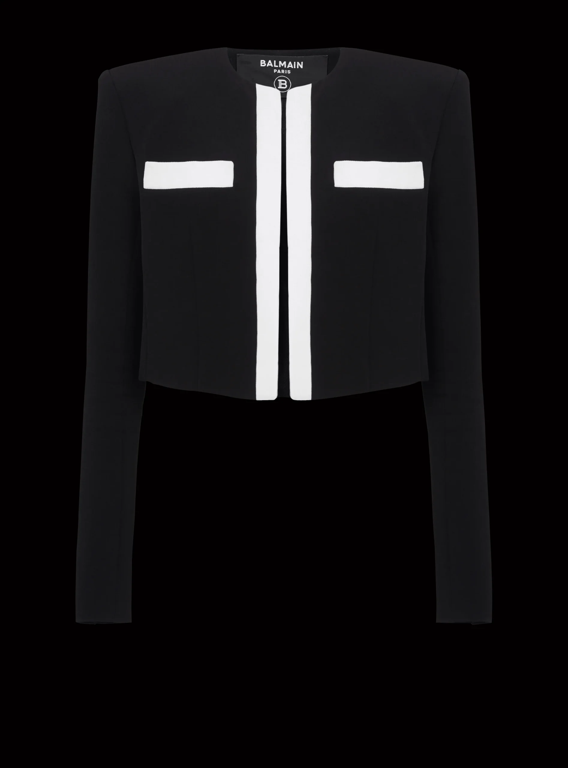 Women Balmain Two-tone Crepe Spencer Jacket