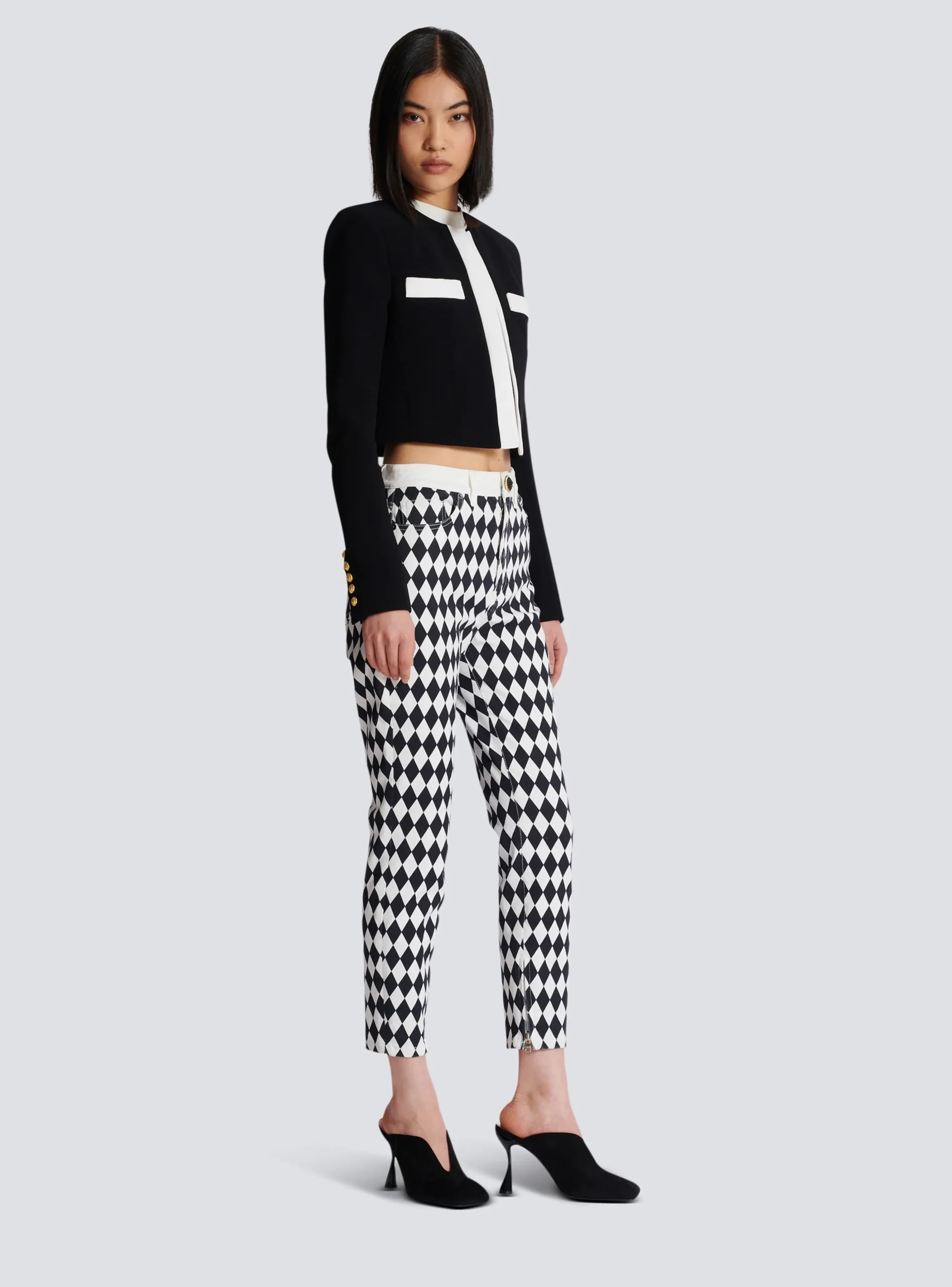 Women Balmain Two-tone Crepe Spencer Jacket