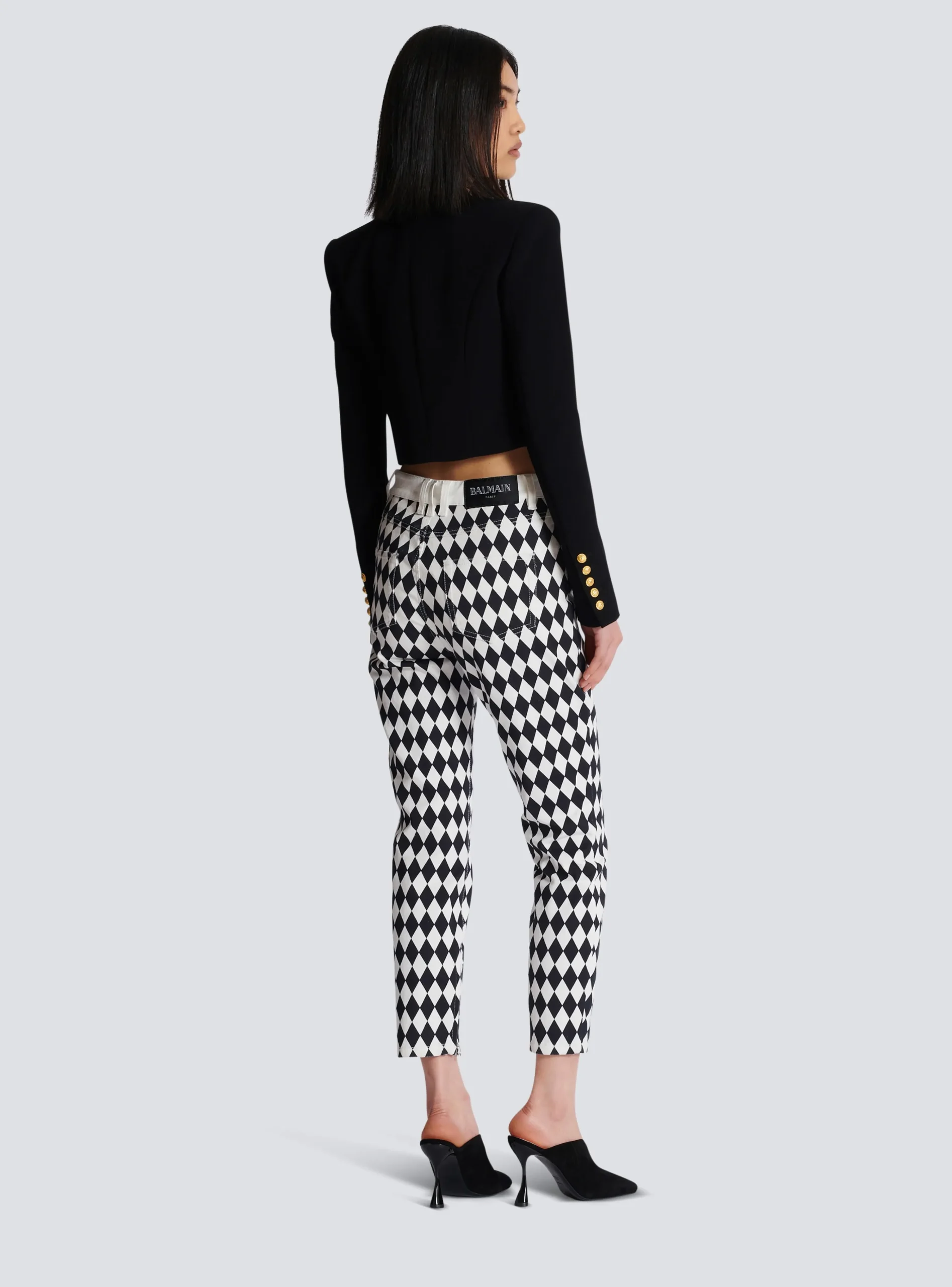 Women Balmain Two-tone Crepe Spencer Jacket