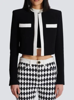 Women Balmain Two-tone Crepe Spencer Jacket