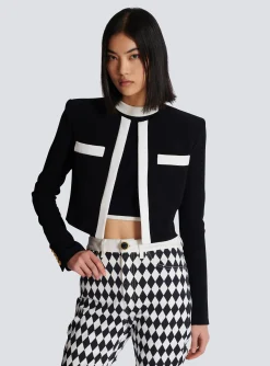Women Balmain Two-tone Crepe Spencer Jacket