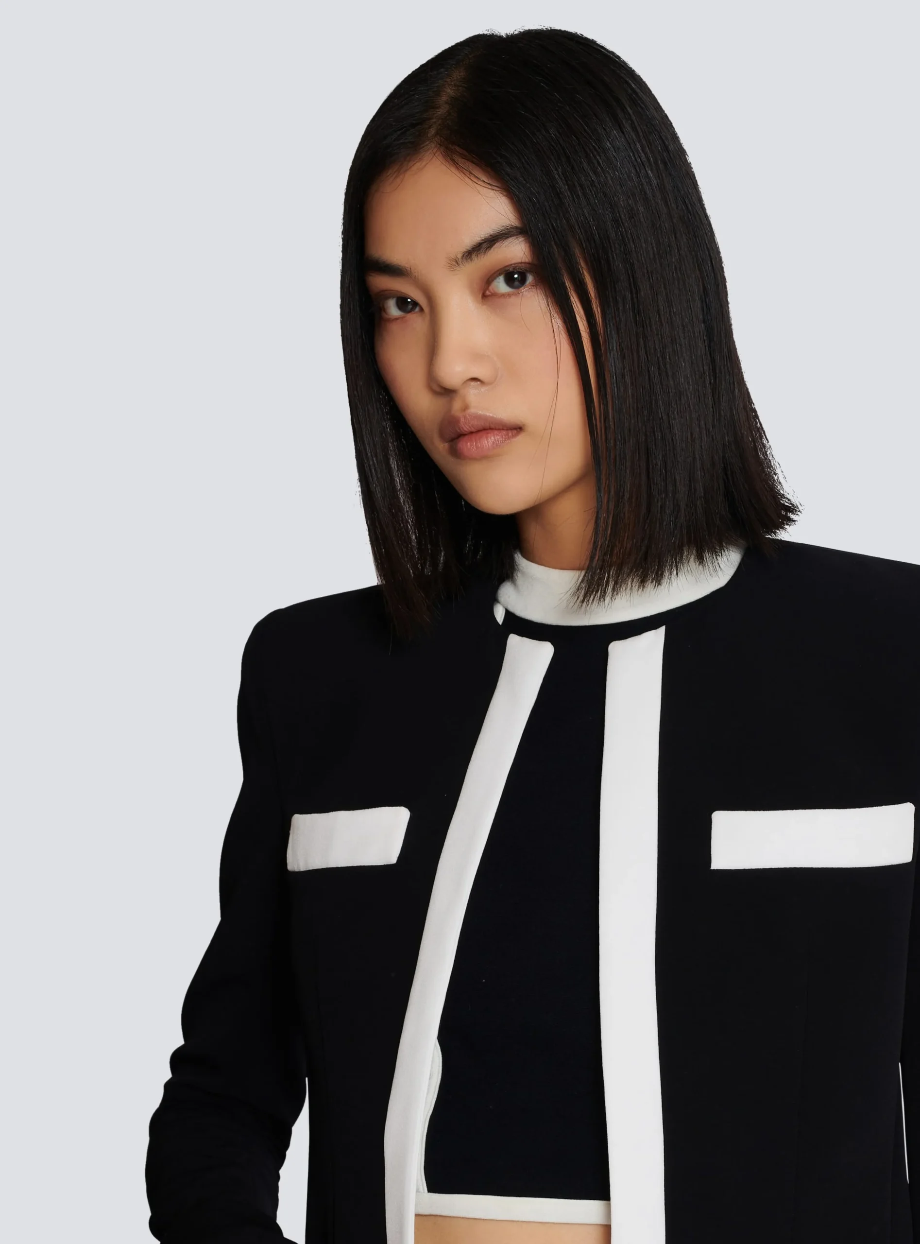 Women Balmain Two-tone Crepe Spencer Jacket