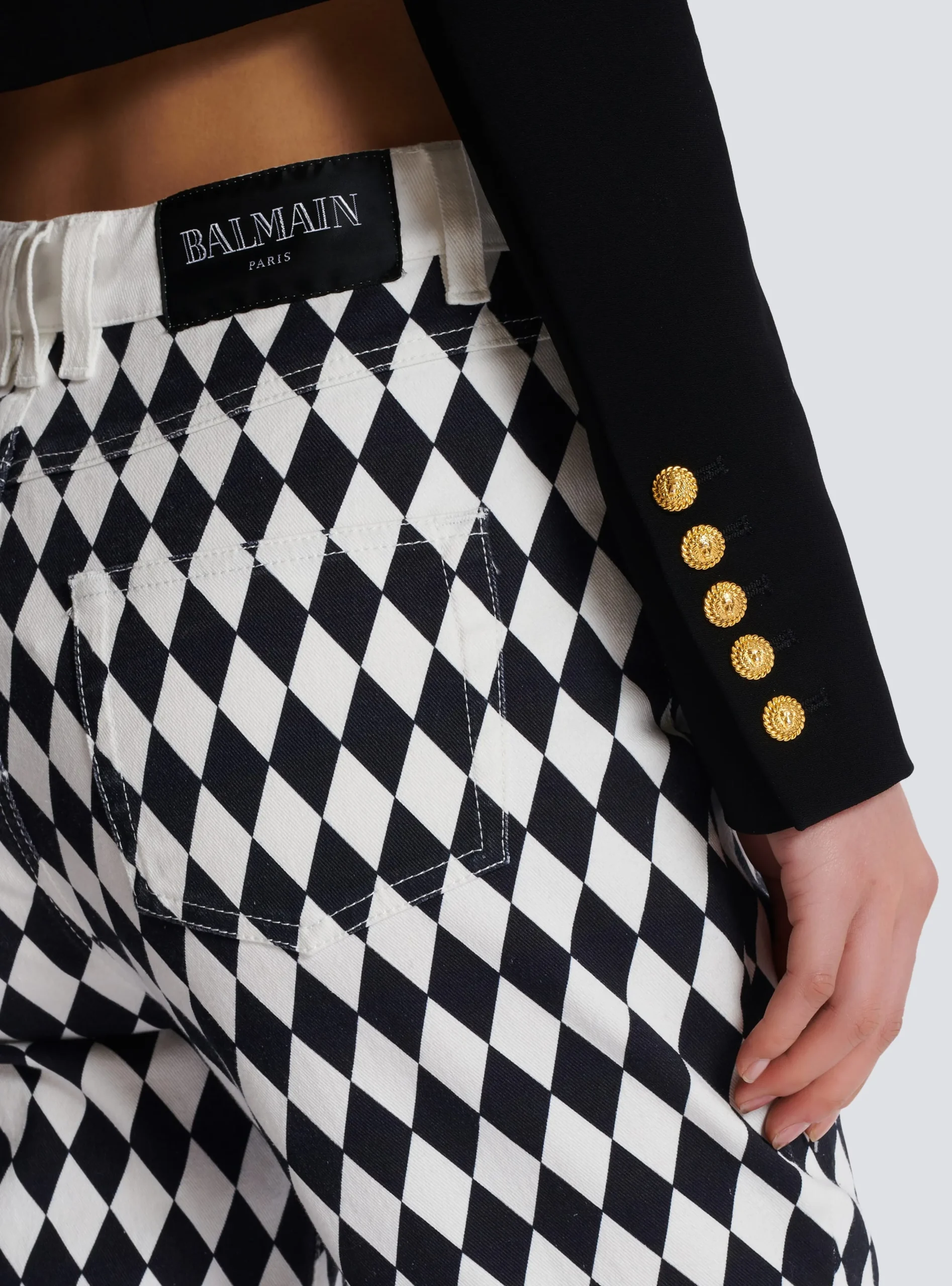 Women Balmain Two-tone Crepe Spencer Jacket