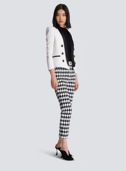 Women Balmain Two-tone Edge-to-edge Jacket With 6 Buttons