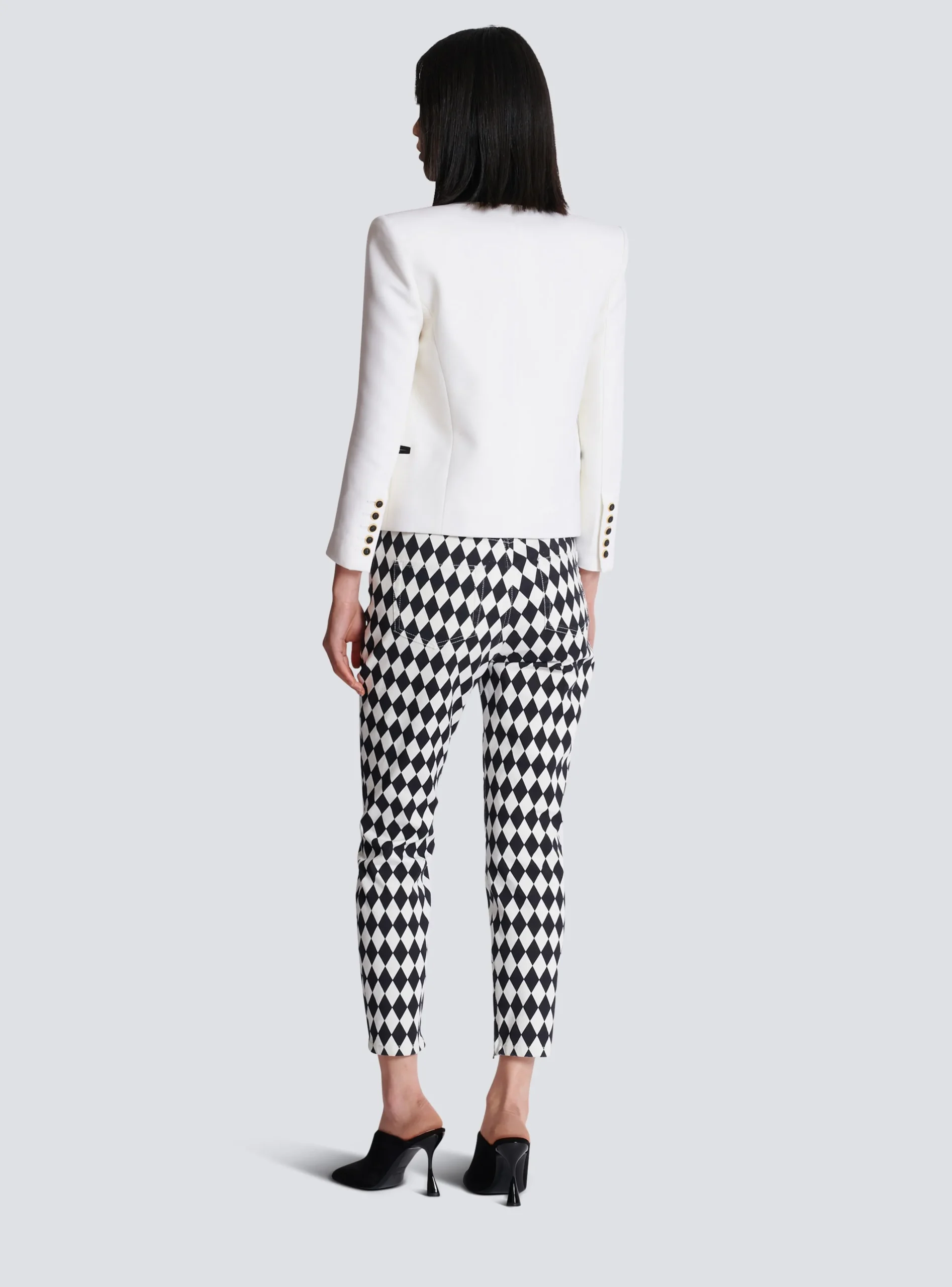 Women Balmain Two-tone Edge-to-edge Jacket With 6 Buttons