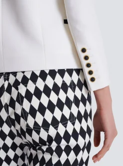 Women Balmain Two-tone Edge-to-edge Jacket With 6 Buttons