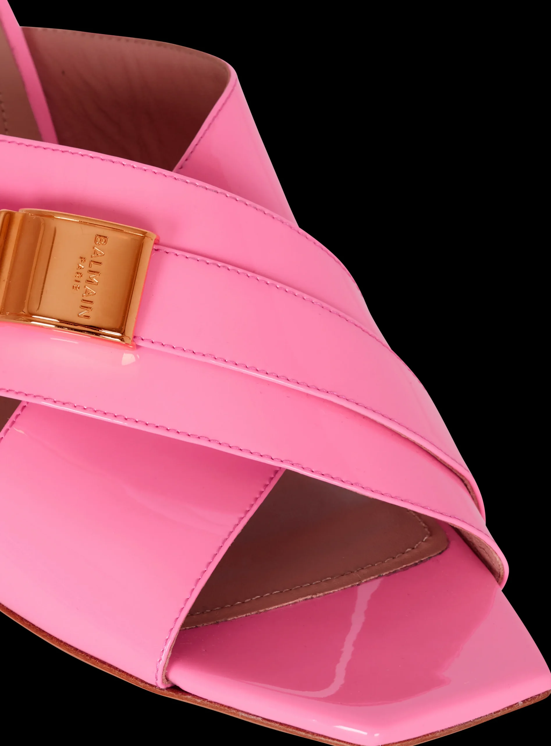 Women Balmain Uma Mules In Patent Leather
