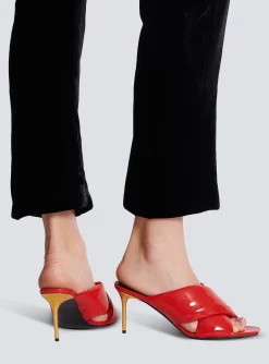 Women Balmain Uma Mules In Patent Leather