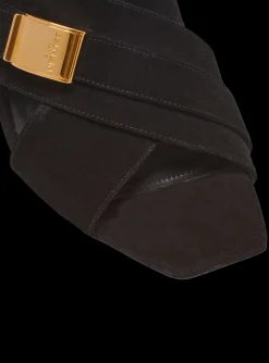 Women Balmain Uma Mules In Suede Leather