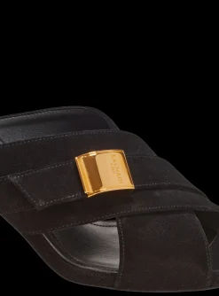 Women Balmain Uma Mules In Suede Leather