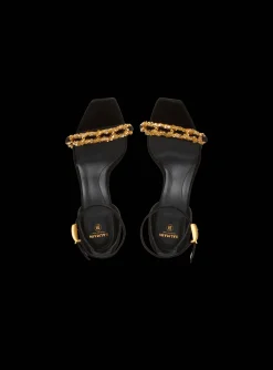 Women Balmain Uma Suede And Chain Sandals