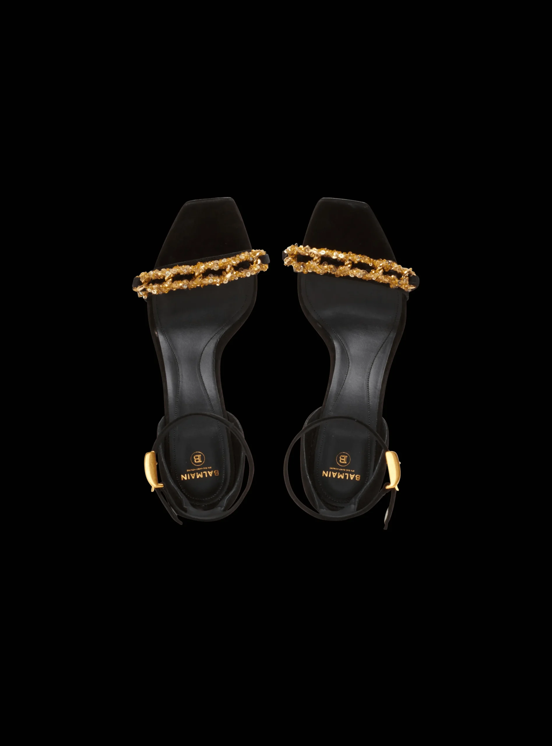Women Balmain Uma Suede And Chain Sandals